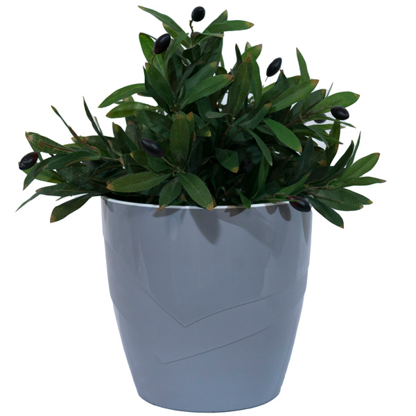 Кашпо Грация 4,5л серый шелк с вставкой /12шт/ДТ