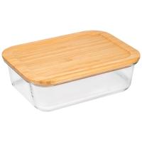 Контейнер Bambu 1,5л жаропр стекла крышка бамбук 108127 /24шт/ Leonord