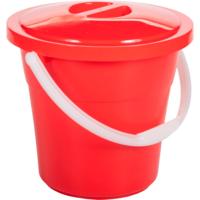 Ведро 12л евро пищевое с крышкой красный /10шт/Рад