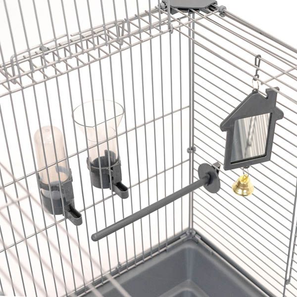 Клетка д/птиц ЛОРА-2 ECO 58*40*88см (укомплект) 2 секции серая/4611/Дарэлл