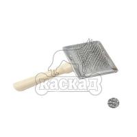 Пуходерка деревянная ручка с каплями средняя М