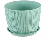 Кашпо ВЯЗАНИЕ 4,5л фисташковый М3122