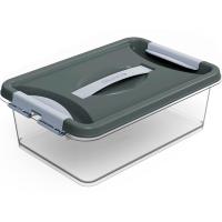 Контейнер д/хранения Клик 6л темно-серый с защелками С272СЕР