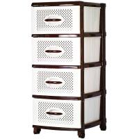 Комод 4-х секционный шоколадно-белый 16005