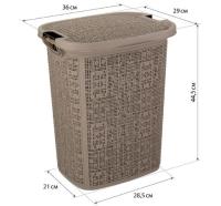 Корзина д/белья 30л БЯЗЬ французский серый М2622 /5шт/М-пласт