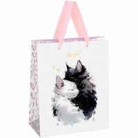 Пакет подарочный 18*23*10см "Hugs" фольга матовая ламинация MESHU/Рельеф