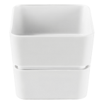 Кашпо квадрат Фиори 0,45л белый с под. 9,6*9,6*8,6см 