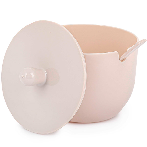 Сахарница Джелли 0,39л с крышкой/ложкой бежевый М8296 /12шт/ Альтерн 