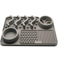 Коврик силиконовый для питья медл.кормления L 44х30х4см М-7 серый