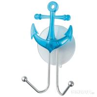 Крючок для ванной двойной Якорь на присоске металл 004718