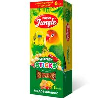 Лакомство д/птиц Палочки Хэппи Джангл медовый микс 6шт*180гр/12шт/J216 ЧЗ