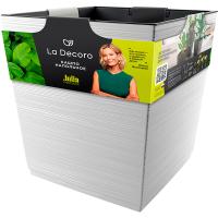 Кашпо квадрат La Decoro 37*39,5см (34,5л) медиум белый с вставкой КШ-2679 /1шт/ПП