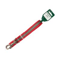 Поводок капрон 25мм*1,5м красный с серой полосой DONBARON