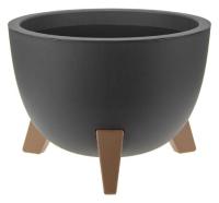 Кашпо ФЛОРИАН D350 12л графитовый с вставкой М3187 /3шт/М-пласт 