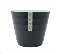 Кашпо Лаура 1,4л антрацит/белый ЛР14-12