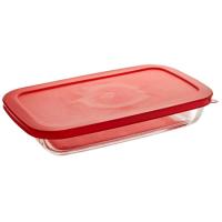 Форма д/запекания 3л Забава стекло прямоугольной формы с пластик. крышкой/6шт/РК-0049/2/