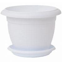 Цветочный горшок Терра 1л белый с поддоном