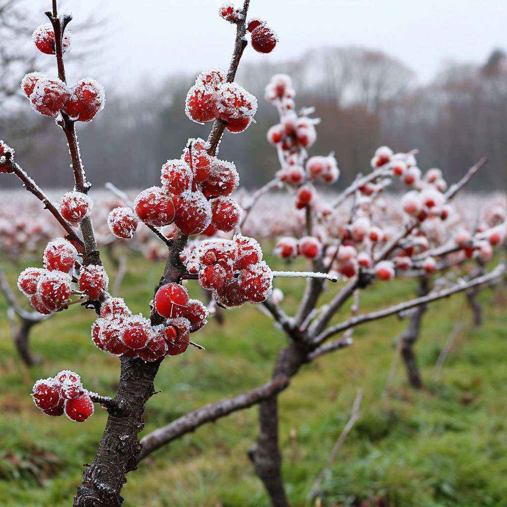 Наледь на плодовых деревьях Наледь на плодовых деревьях
