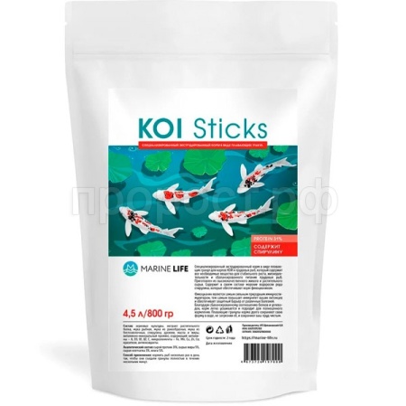 Корм для рыб Marine Life KOI Sticks 4,5л/800г/