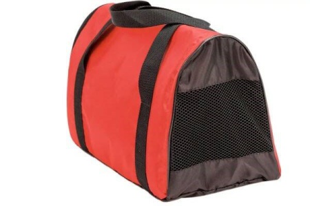 Сумка переноска ЧИП Туннель №1 нейлон с сетчатым окном 36*21*24см красный/9006/