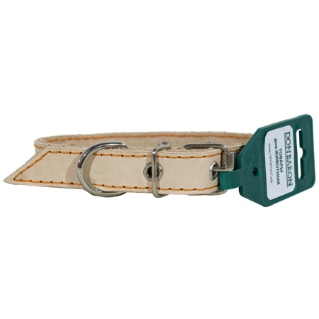 Ошейник кожа белый 1сл 20мм DONBARON