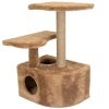 Когтеточка Домик ЧИП круглый с полкой, столбик джут 48*51*h71см коричневый/8347/Дарэлл