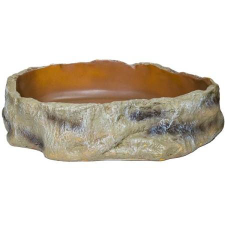 Поилка-купалка д/рептилий MCLANZOO Bowls камень/коричневая 27х20х5.8см